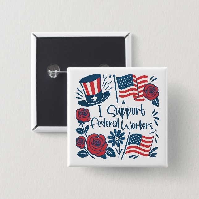 Patriotic I stöder federala arbetare, Matat anstäl Knapp (Framsida & baksida)