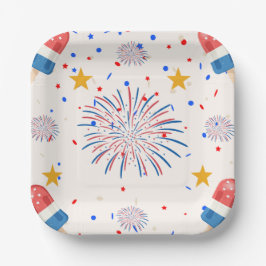 Patriotic Ice Pops & Fireworks Mönster | Red White