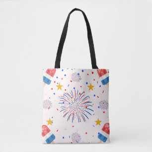 Patriotic Ice Pops & Fireworks Mönster Red White Tygkasse