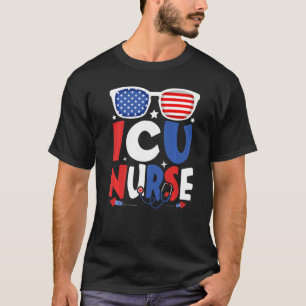 Patriotic Icu Nurse 4:e juli American Sunglasse T Shirt