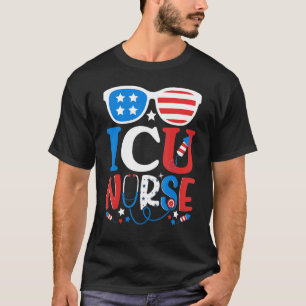Patriotic Icu Nurse 4:e juli American Sunglasse T Shirt