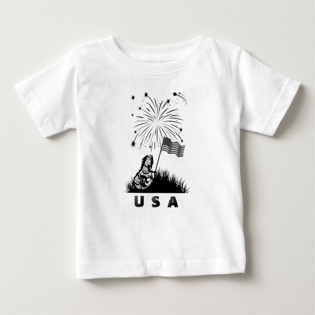 Patriotic Iguana T Shirt (Framsida)