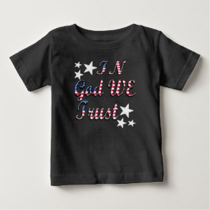 Patriotic in God Vi Trust Flagga Baby Shirt T