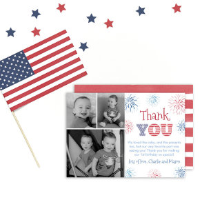 Patriotic Independence day Fireworks Twillingars P Tack Kort