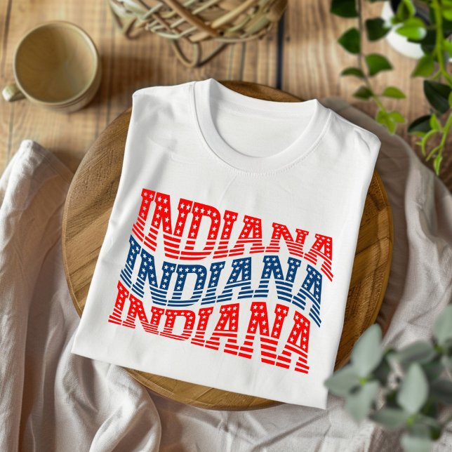 Patriotic Indiana Red and Blue Boho T-Shirt (Skapare uppladdad)
