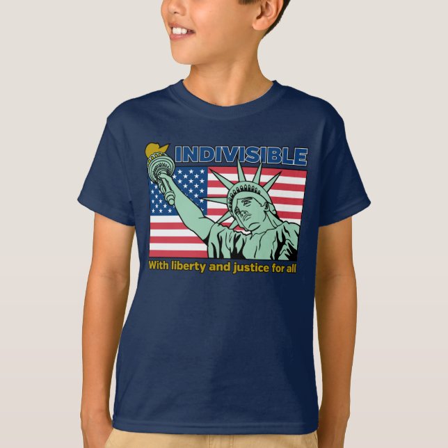 Patriotic-Indivisible-Liberty & Justice for All T Shirt (Framsida)