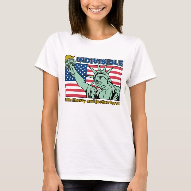 Patriotic-Indivisible-Liberty & Justice for All T Shirt (Framsida)