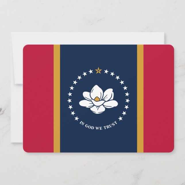 Patriotic  invitations with Flag of Mississippi Inbjudningar (Framsida)
