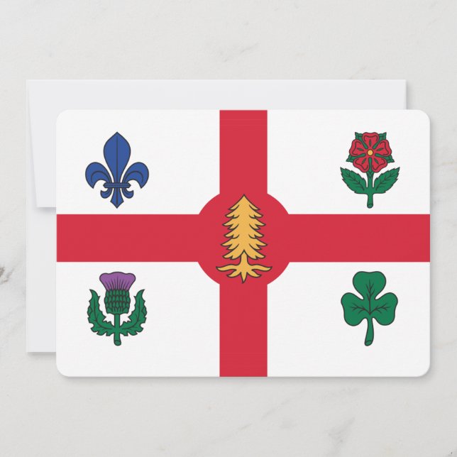 Patriotic  invitations with Flag of Montreal Inbjudningar (Framsida)