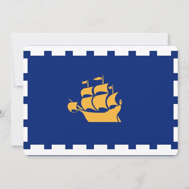 Patriotic  invitations with Flag of Quebec City Inbjudningar (Framsida)