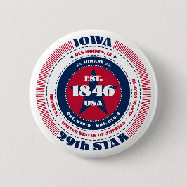 Patriotic Iowa Circle med statsinformation Knapp