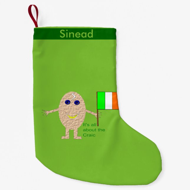 Patriotic Irish Egg Anpassningsbar Stocking Liten Julstrumpa (Framsidan)