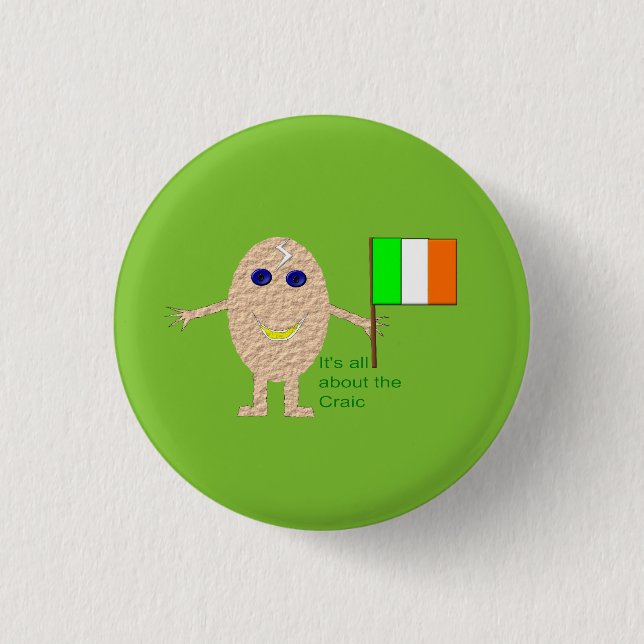 Patriotic Irish Egg Button Knapp (Framsida)