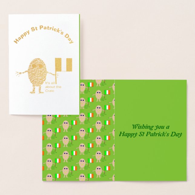 Patriotic Irish Egg Foil Card Folierat Kort (Display)