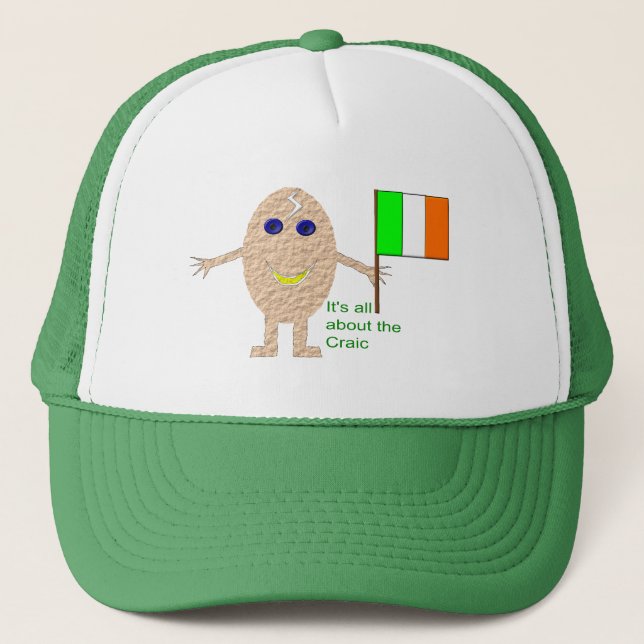 Patriotic Irish Egg Hat Truckerkeps (Framsida)