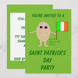 Patriotic Irish Egg Party Anpassade Inbjudningar