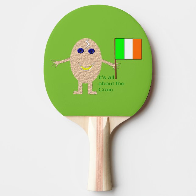 Patriotic Irish Egg Ping Pong Paddle Pingisracket (Framsidan)