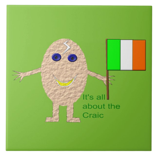Patriotic Irish Egg Tile Kakelplatta (Framsidan)