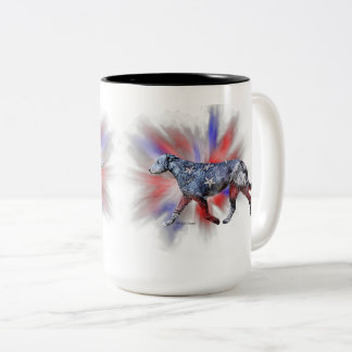 Patriotic Irish Wolfhound Red White & Blue Två-Tonad Mugg