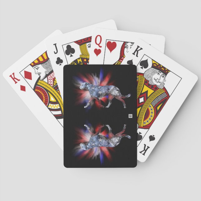 Patriotic Irish Wolfhound Red White och Blue Casinokort (Baksidan)