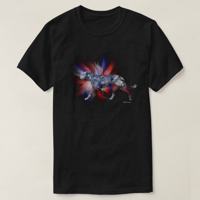 Patriotic Irish Wolfhound Red White och Blue T Shirt (Design framsida)