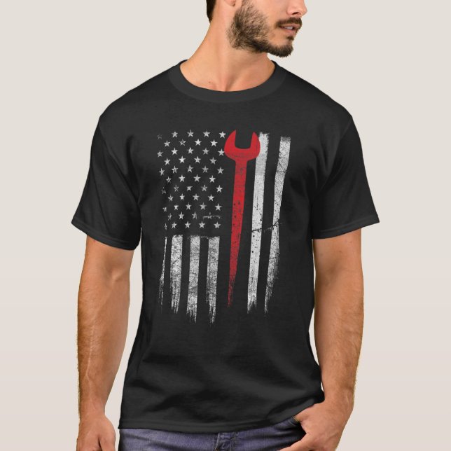 Patriotic Ironworking USA flagga Ironworking Worke T Shirt (Framsida)