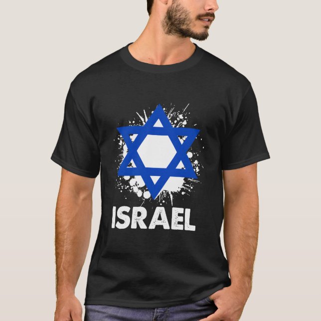 Patriotic Israel Pride Israeli Flag T Shirt (Framsida)