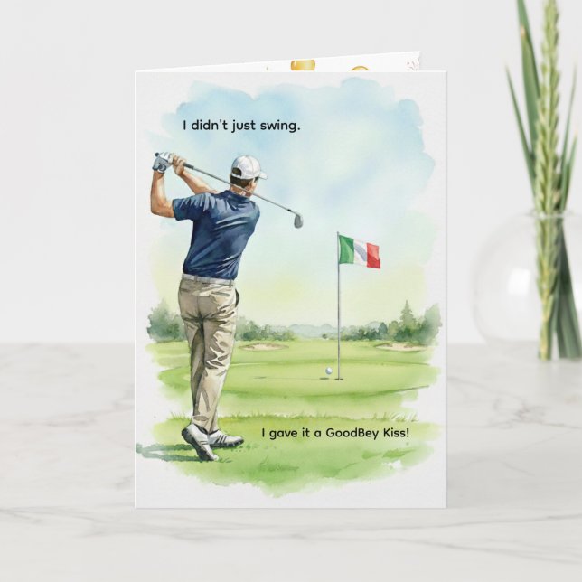 Patriotic Italy Birthday Card, Italian Flag, Golf Kort (Framsida)