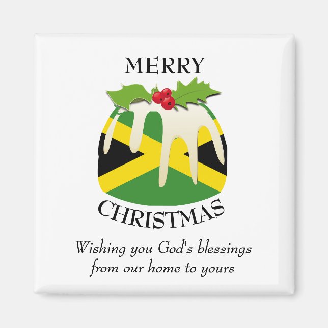 Patriotic JAMAICA FLAGGA jul Pudding Magnet (Framsidan)