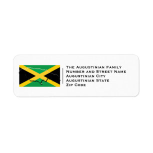 Patriotic Jamaican Flagga JAMAICA Returadress Etikett