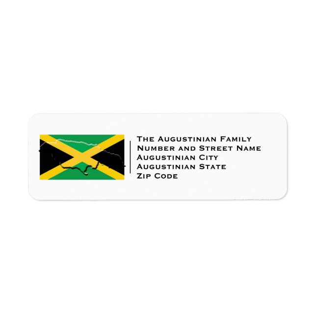 Patriotic | Jamaican Flagga | JAMAICA Returadress Etikett (Framsidan)