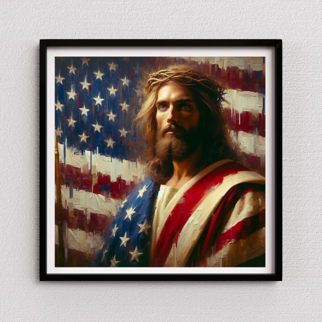 Patriotic Jesus American Christian Bible Art Poste Poster (Skapare uppladdad)
