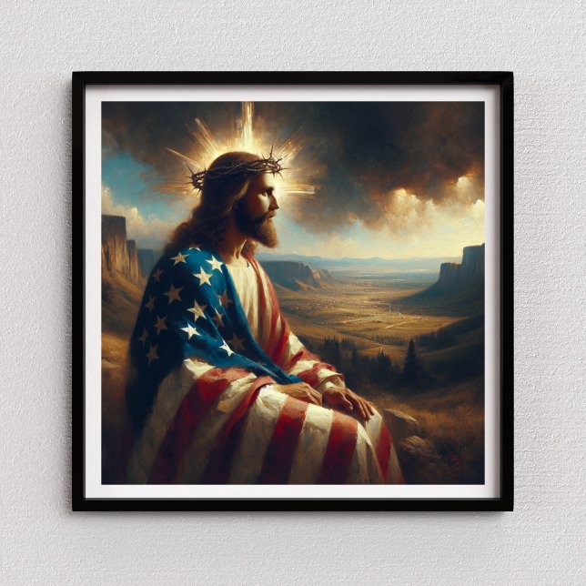 Patriotic Jesus American Christian Bible Art Poster (Skapare uppladdad)