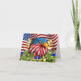 Patriotic jul American Eagle Note Card Tack Kort