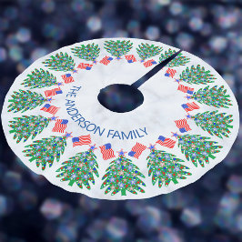 Patriotic Julgran Coola American Flagga Julgransmatta Borstad Polyester