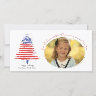 Patriotic Julgran Helgdag Card Julkort