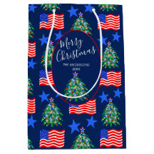 Patriotic Julgran Mönster Personlig