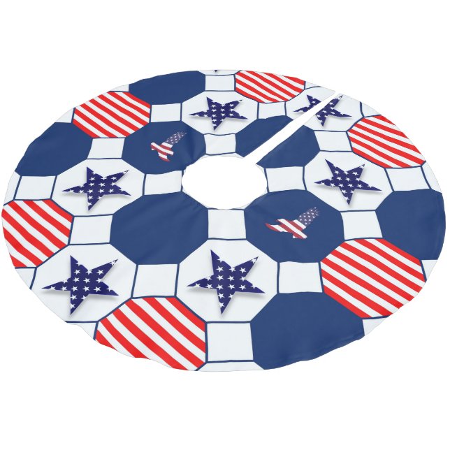 Patriotic Julgransmatta Borstad Polyester (Vinklad)