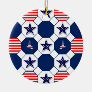 Patriotic Julgransprydnad Keramik