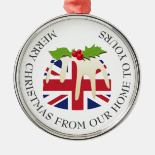 Patriotic Julpudding UNION JACK Julgransprydnad Metall