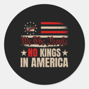 Patriotic June 14 No Kung in America 1776 Design Runt Klistermärke