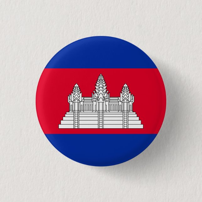 Patriotic Kambodja Flagga Button Knapp (Framsida)