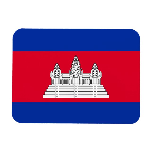 Patriotic Kambodja Flagga Magnet (Horisontell)
