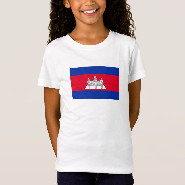 Patriotic Kambodja Flagga T Shirt (Framsida)