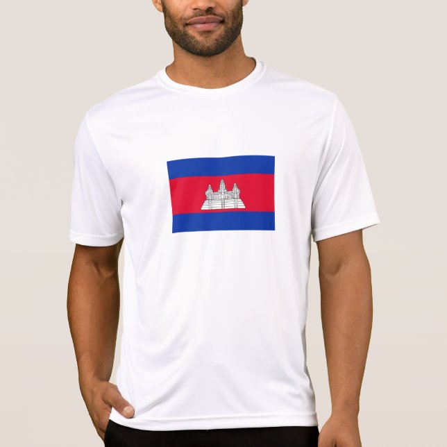 Patriotic Kambodja Flagga T Shirt (Framsida)