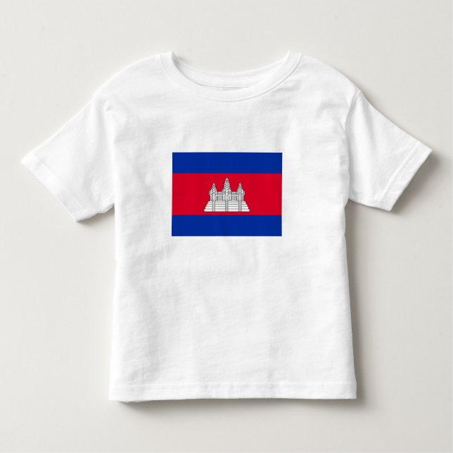 Patriotic Kambodja Flagga T Shirt (Framsida)
