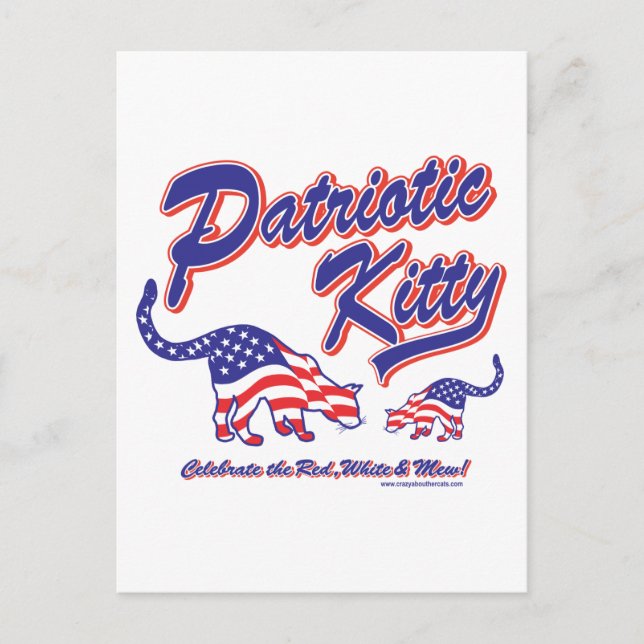 Patriotic Kattunge Vykort (Framsida)