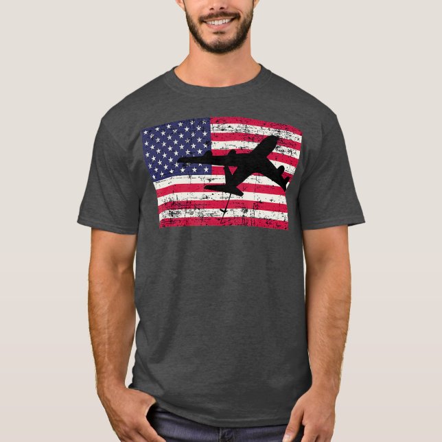Patriotic KC135 Stratotanker jet American flagga T Shirt (Framsida)