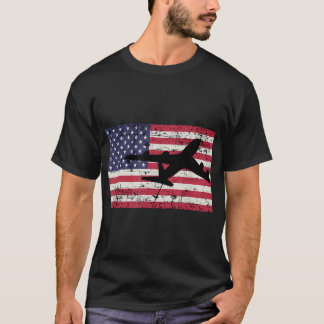 Patriotic KC-135 Stratotanker jet American flagga T Shirt