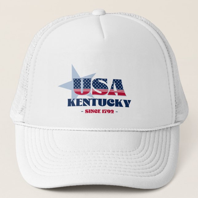 Patriotic Kentucky Typography Truckerkeps (Framsida)